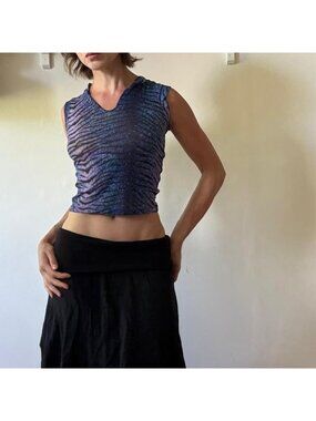 Y2K Tiger Print Glitter Tank — Bedo